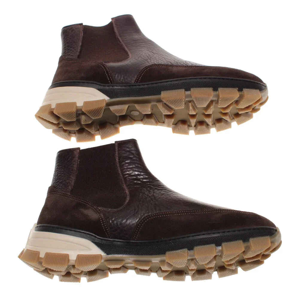Di Bianco NWD Pull On Chelsea Boots Size 42 (US 9) in Dark Brown Leather